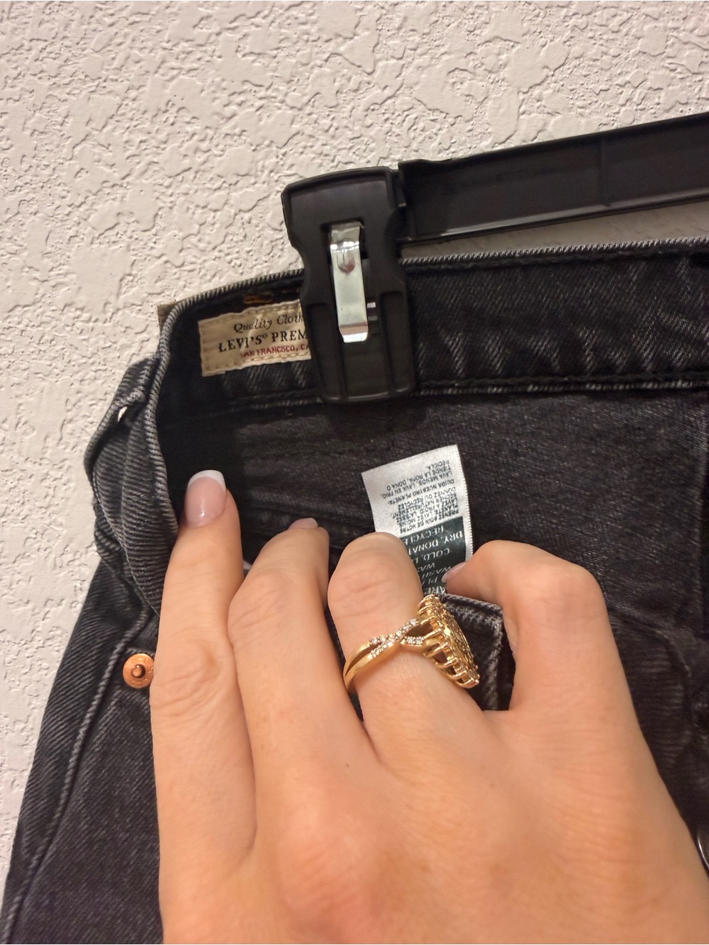 Levi's Black Washed Denim Cutoff Shorts - Picture 3 of 5
